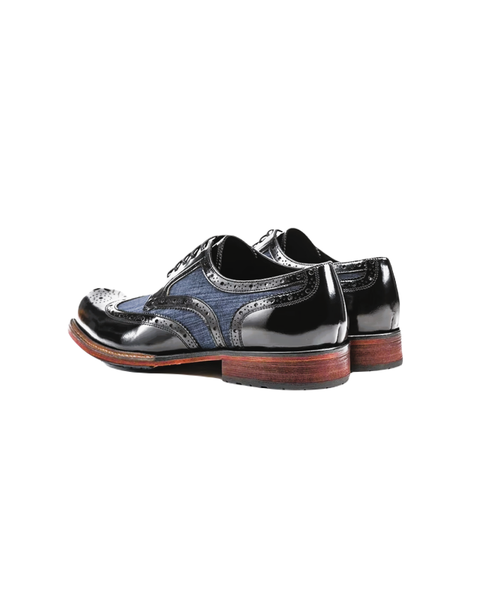 Danim Oxford Classic Men Shoes (Black-Denim)