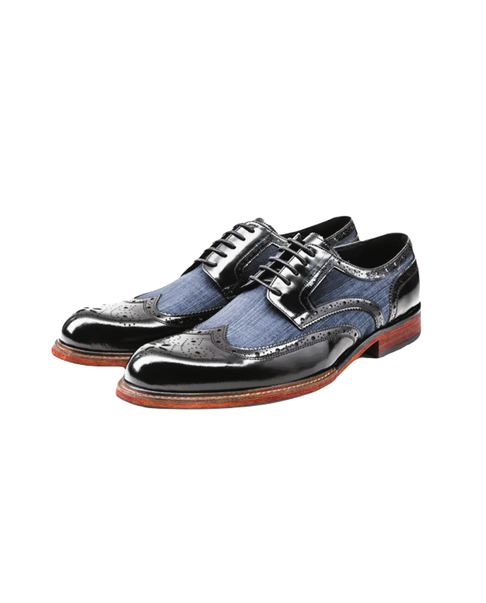 Danim Oxford Classic Men Shoes (Black-Denim)