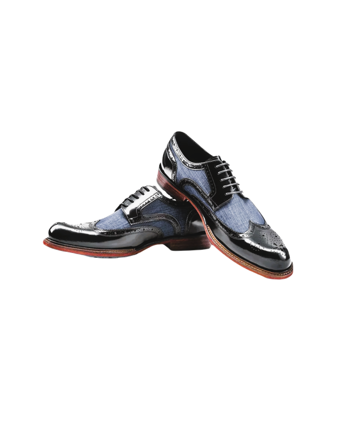 Danim Oxford Classic Men Shoes (Black-Denim)