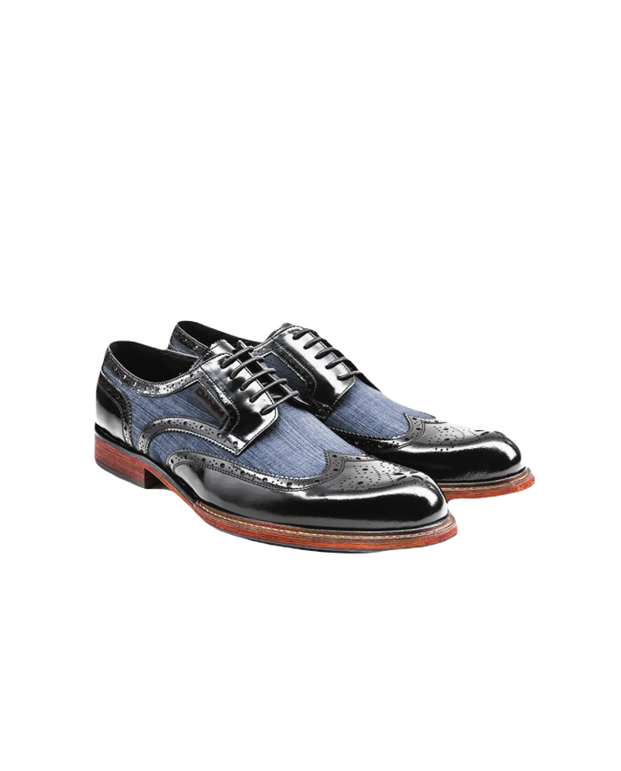 Danim Oxford Classic Men Shoes (Black-Denim)