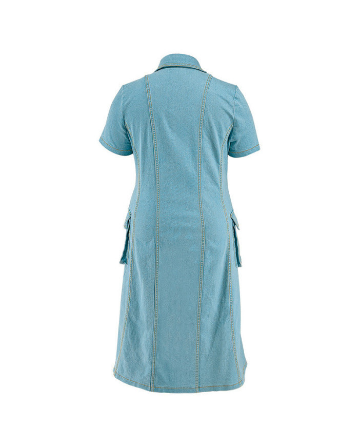 Danim Mario Denim Maxi Dress (Green-Blue)