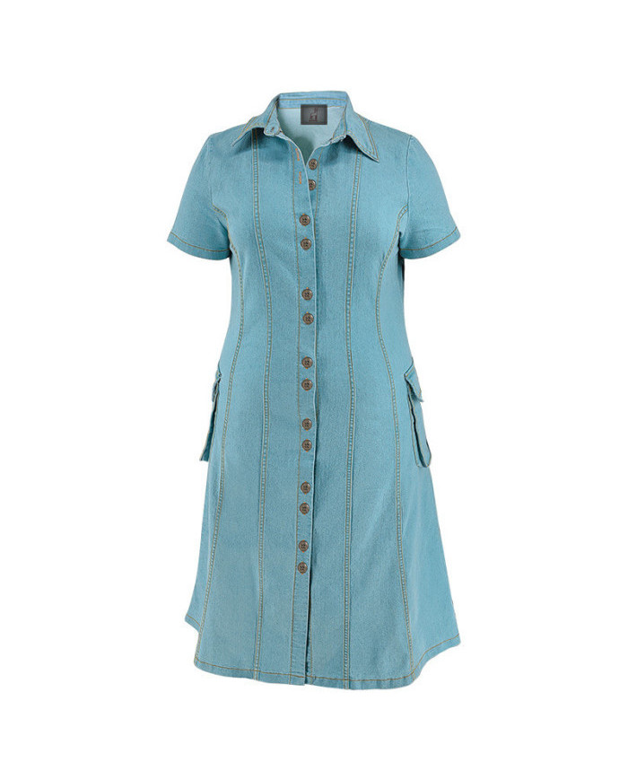 Danim Mario Denim Maxi Dress (Green-Blue)