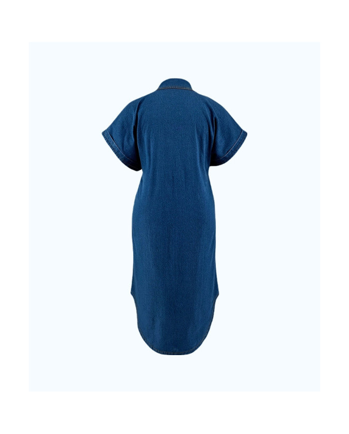 Danim Mario Denim Midi Long Dress (Navy-Blue )