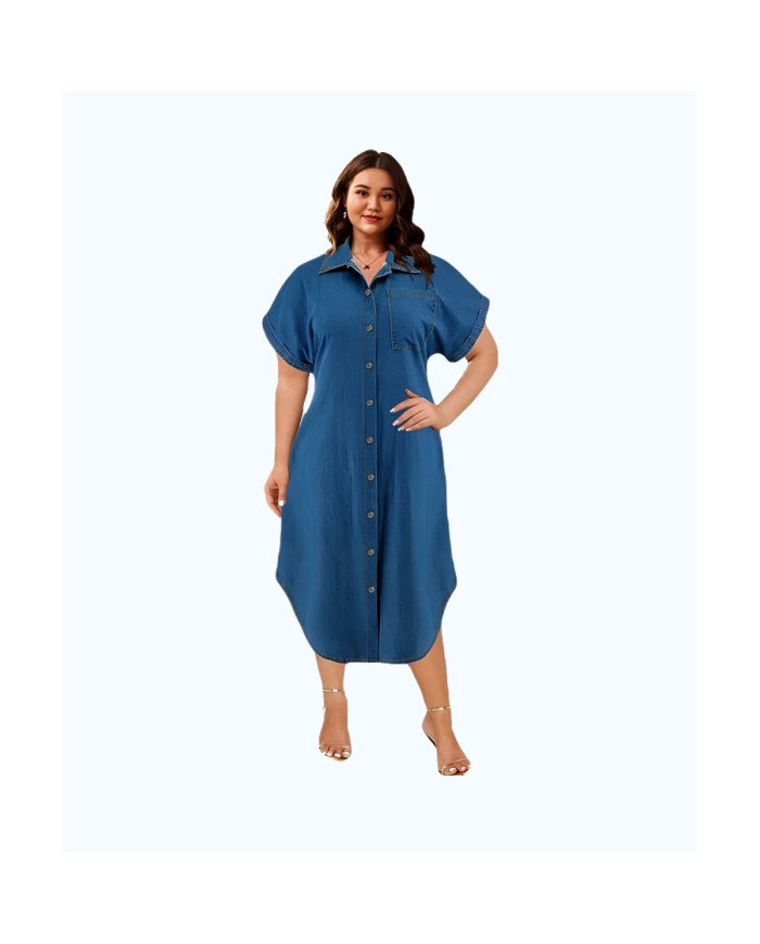 Danim Mario Denim Midi Long Dress (Navy-Blue )