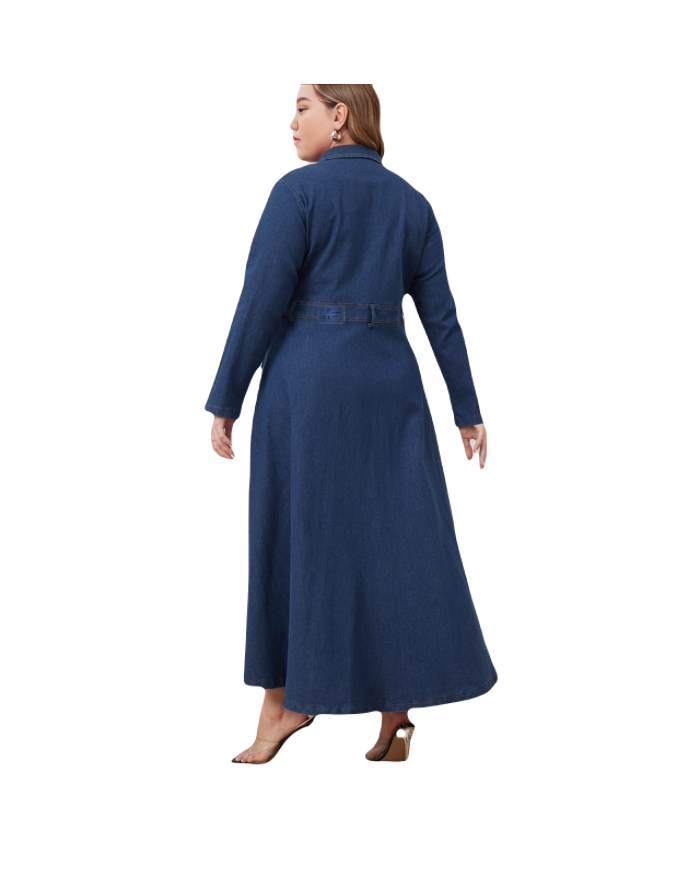 Danim Mario Denim Ladies Long Seelve Maxi Dress, (Indigo)