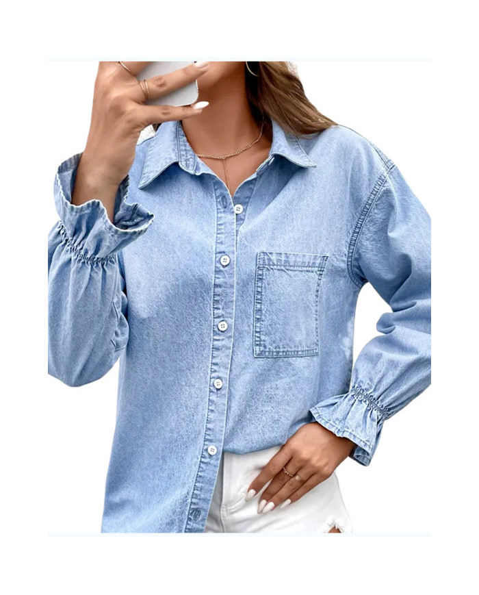 Danim Ladies Denim Shirt (Ice-Blue)