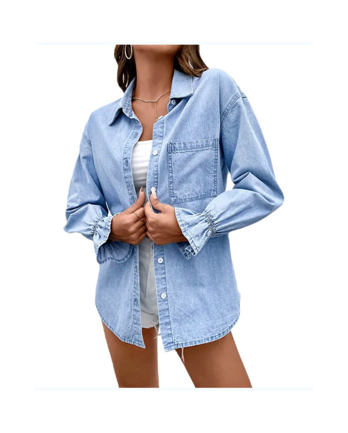 Danim Ladies Denim Shirt (Ice-Blue)