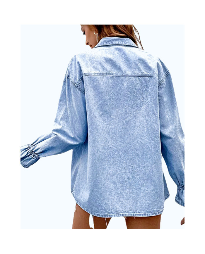 Danim Ladies Denim Shirt (Ice-Blue)