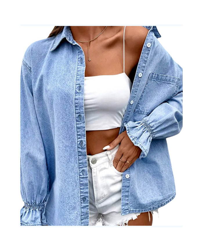 Danim Ladies Denim Shirt (Ice-Blue)