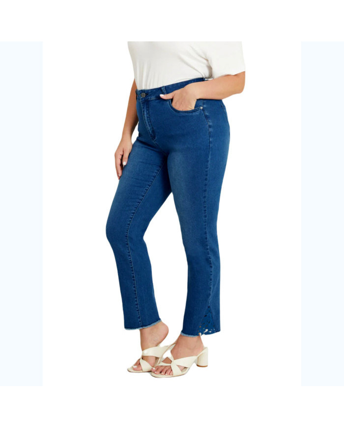Danim High Waisted Denim Ladies Jeans (Sky-Blue)
