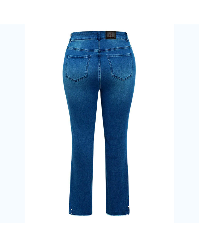 Danim High Waisted Denim Ladies Jeans (Sky-Blue)