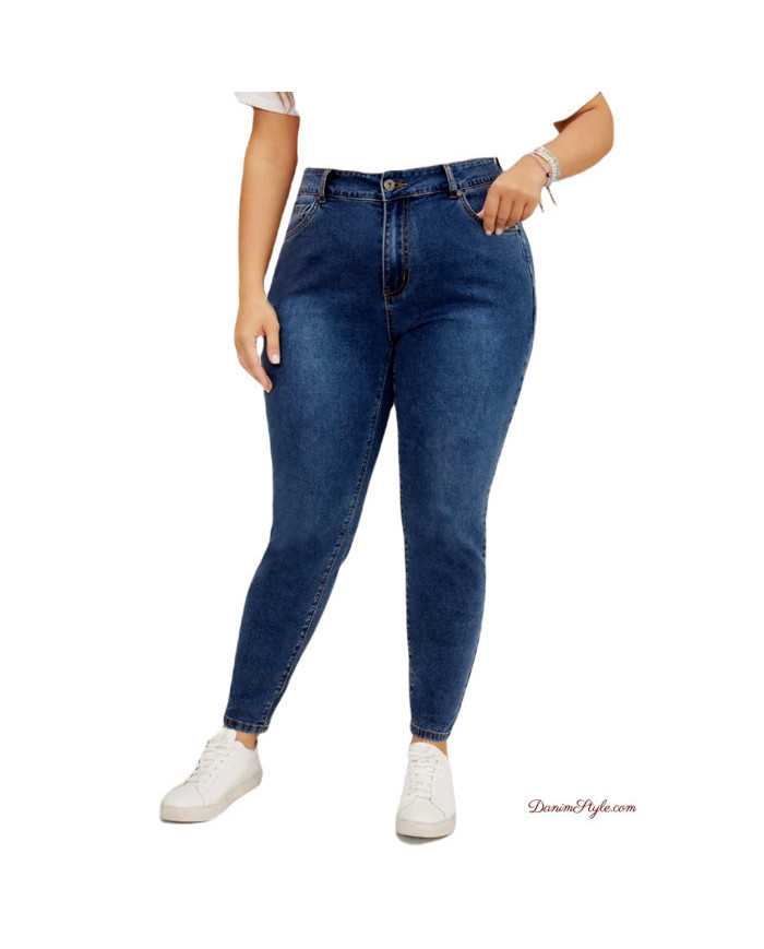 Danim High Waisted Denim Ladies Jeans (Indigo)