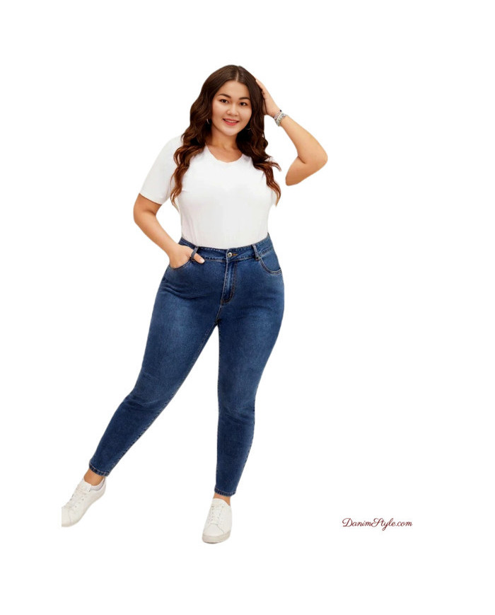 Danim High Waisted Denim Ladies Jeans (Indigo)