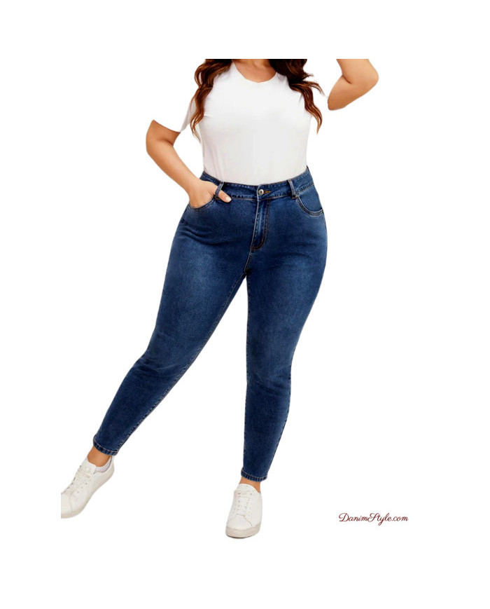 Danim High Waisted Denim Ladies Jeans (Indigo)