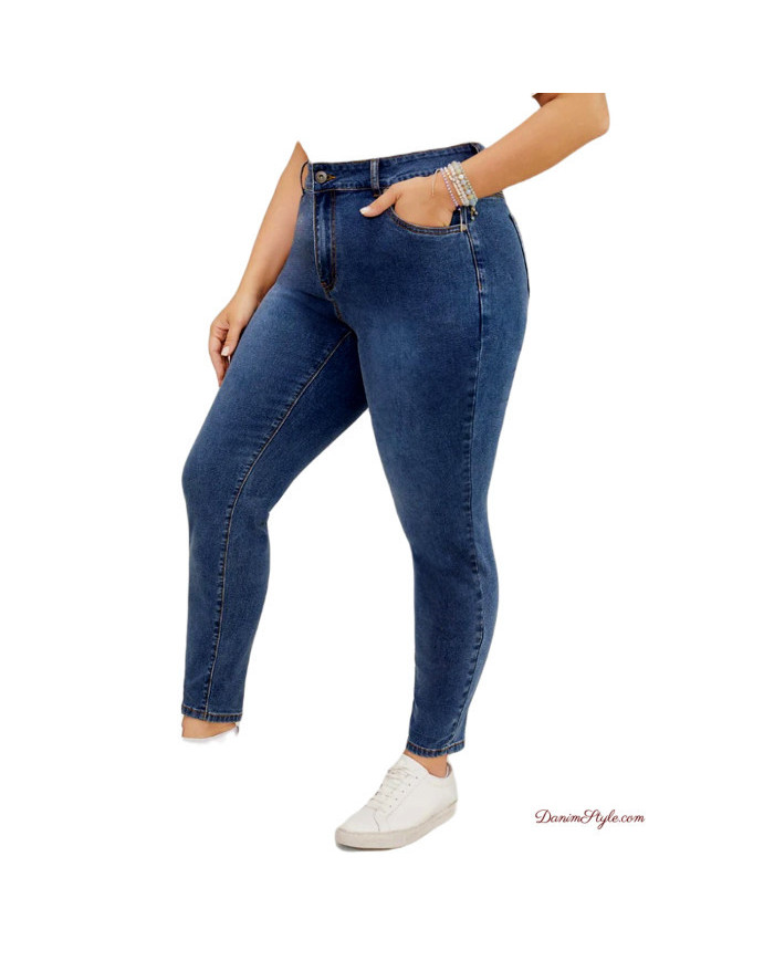 Danim High Waisted Denim Ladies Jeans (Indigo)