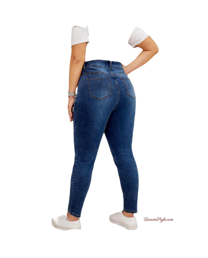Danim High Waisted Denim Ladies Jeans (Indigo)