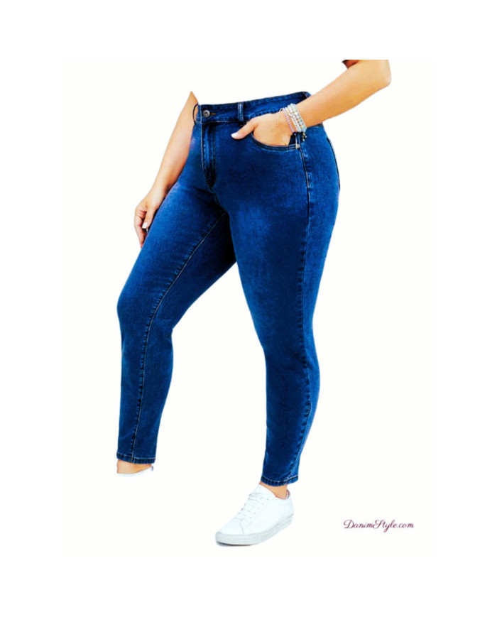 Danim High Waisted Denim Ladies Jeans (Navy)