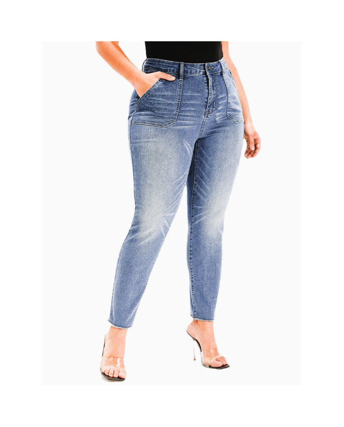 Danim High Waisted Denim Ladies Jeans (Gray)