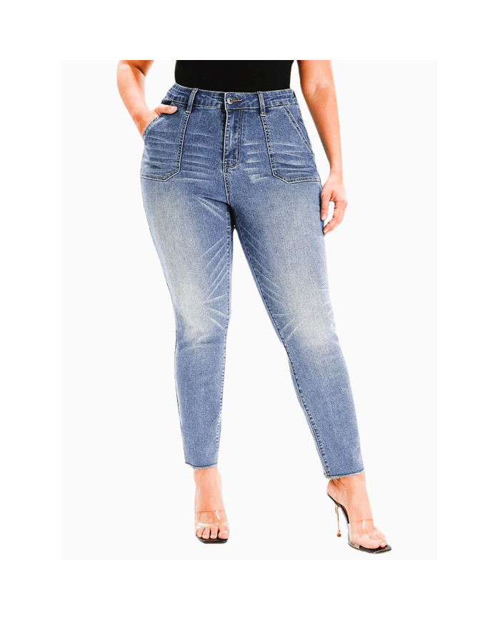 Danim High Waisted Denim Ladies Jeans (Gray)