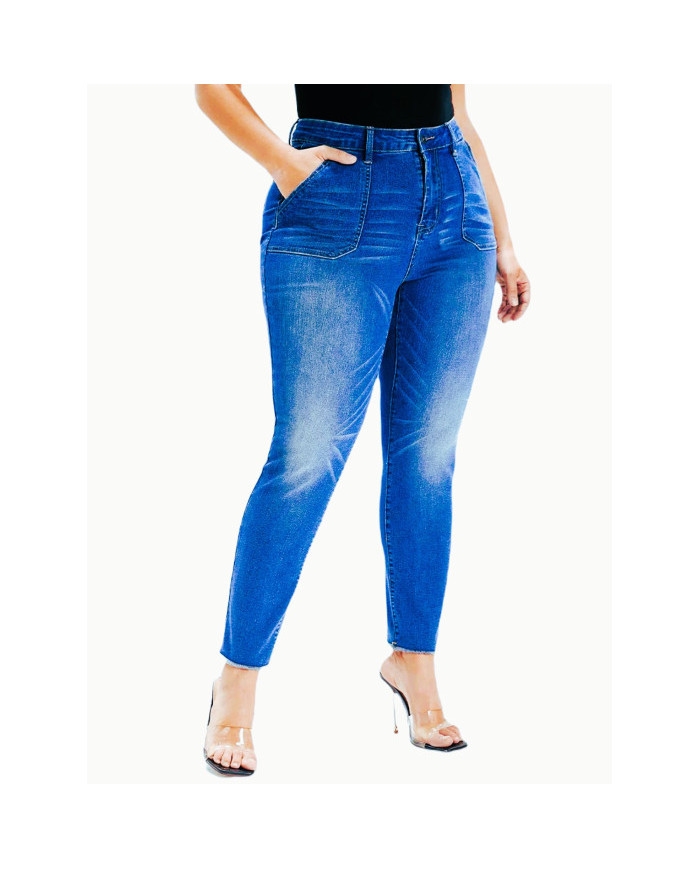 Danim High Waisted Denim Ladies Jeans (Sky)