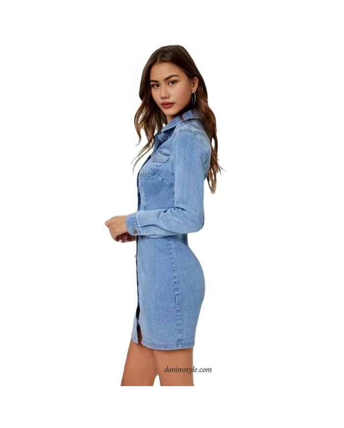 Danim Skinny Midi Dress (Ice-Blue)