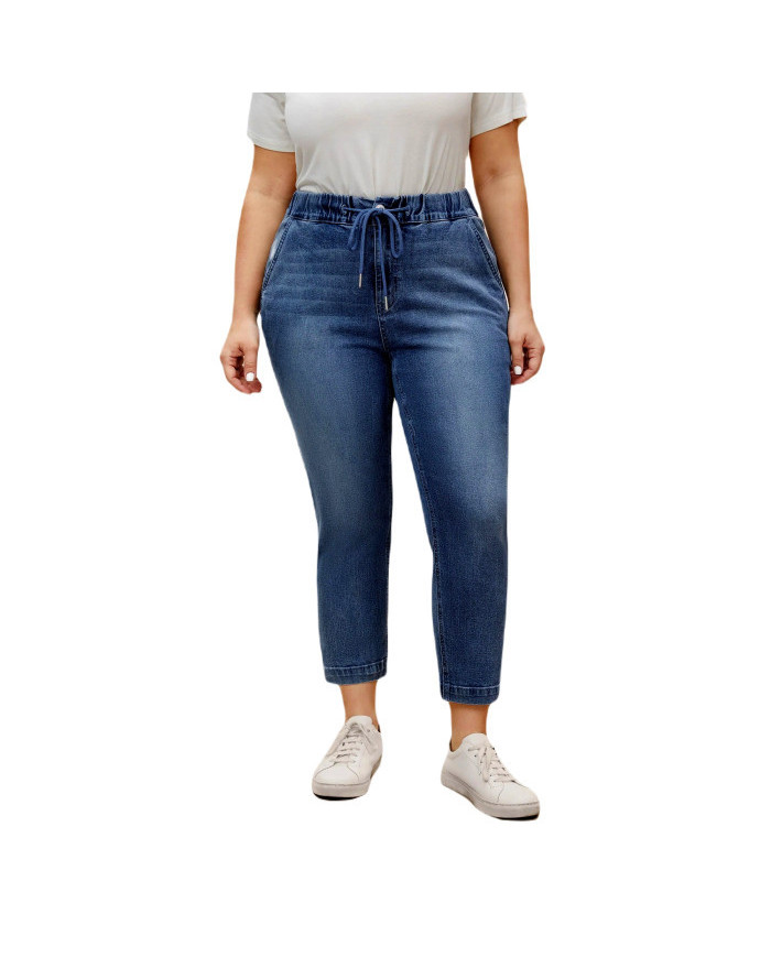 Danim High Waisted Denim Ladies Jeans (Sky-Blue)
