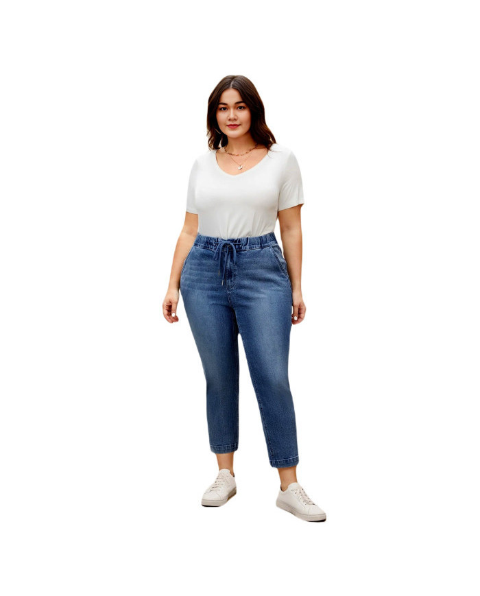 Danim High Waisted Denim Ladies Jeans (Sky-Blue)
