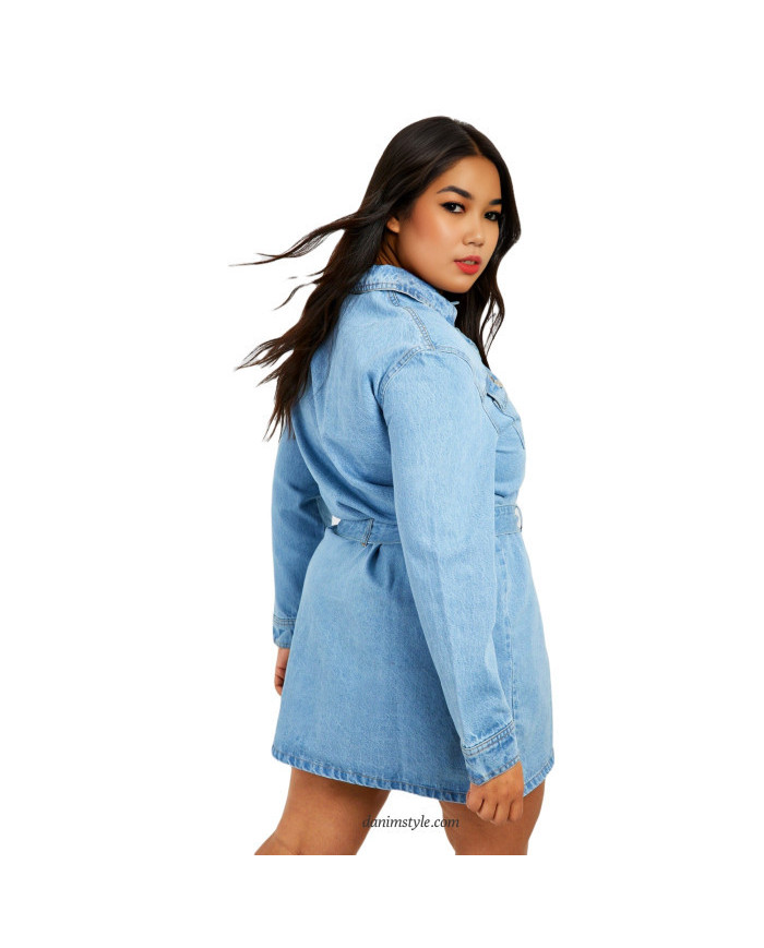 Danim Ladies Denim Midi Dress (Ice-Blue)