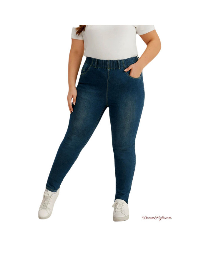 Danim High Waisted Denim Ladies Jeans (Wash-Blue)