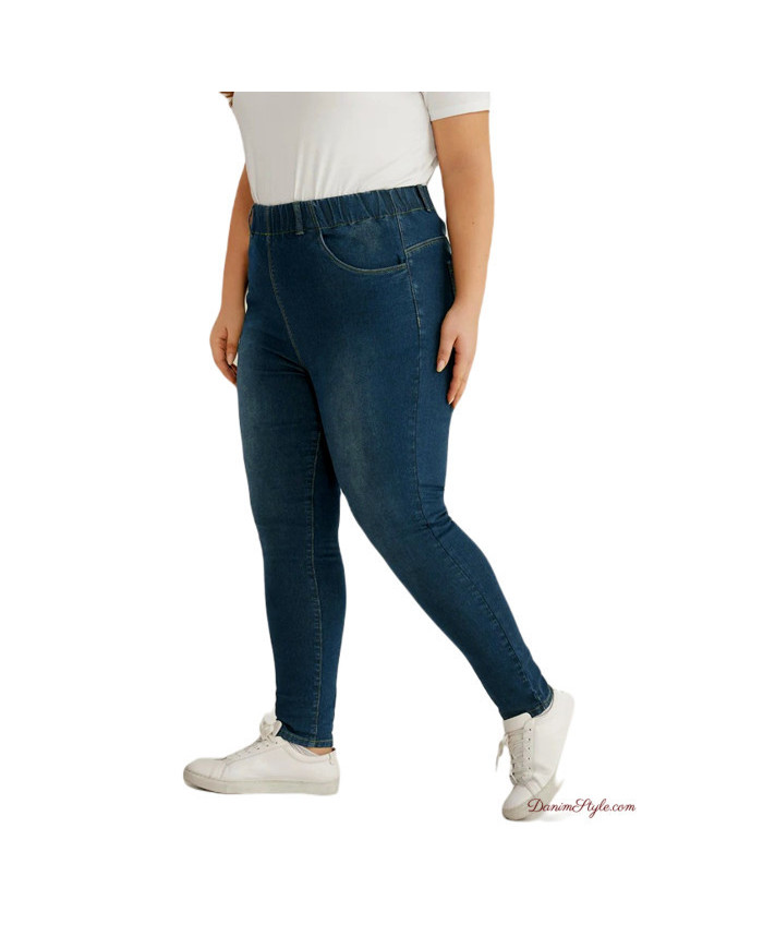 Danim High Waisted Denim Ladies Jeans (Wash-Blue)