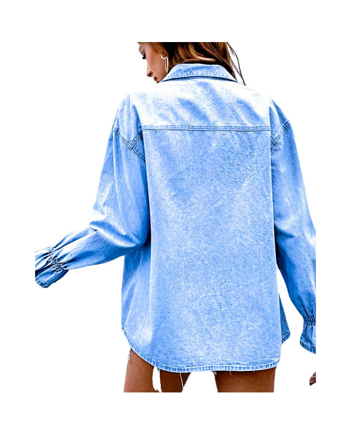 Danim Ladies Denim Shirt (Sky-Blue)