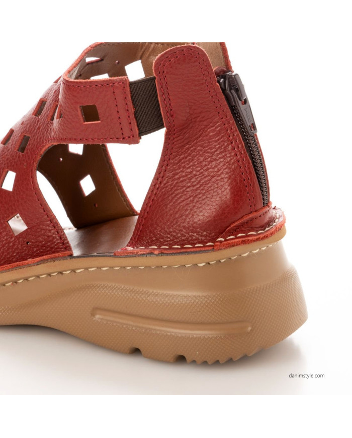 Danim Ladies Semi Heel (Red)