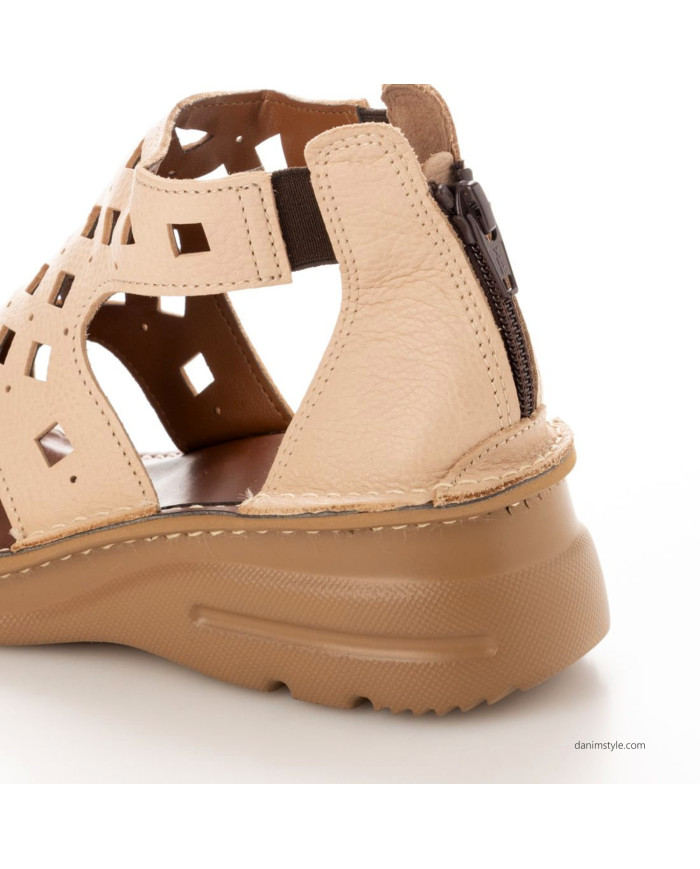 Danim Ladies Semi Heel (Off-White)