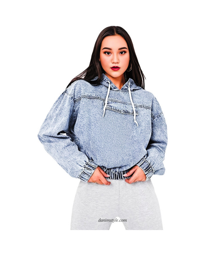 Danim Street Denim Ladies Hoodie (Wash)