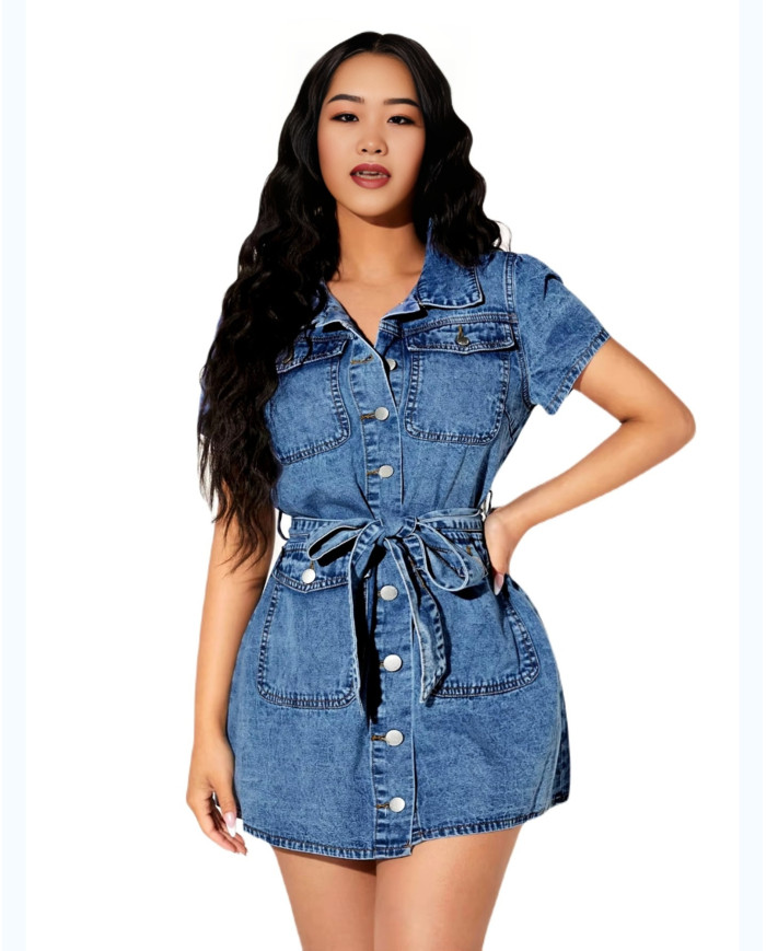 Danim Babe Denim Midi Dress (Indigo)