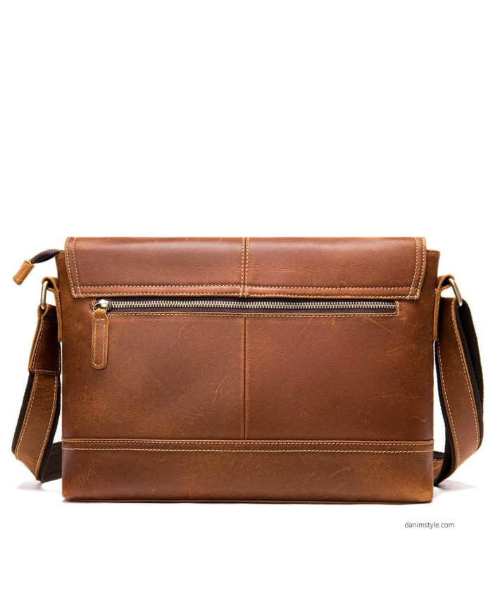 Danim Men Crossbody Leather Bag(Brown)