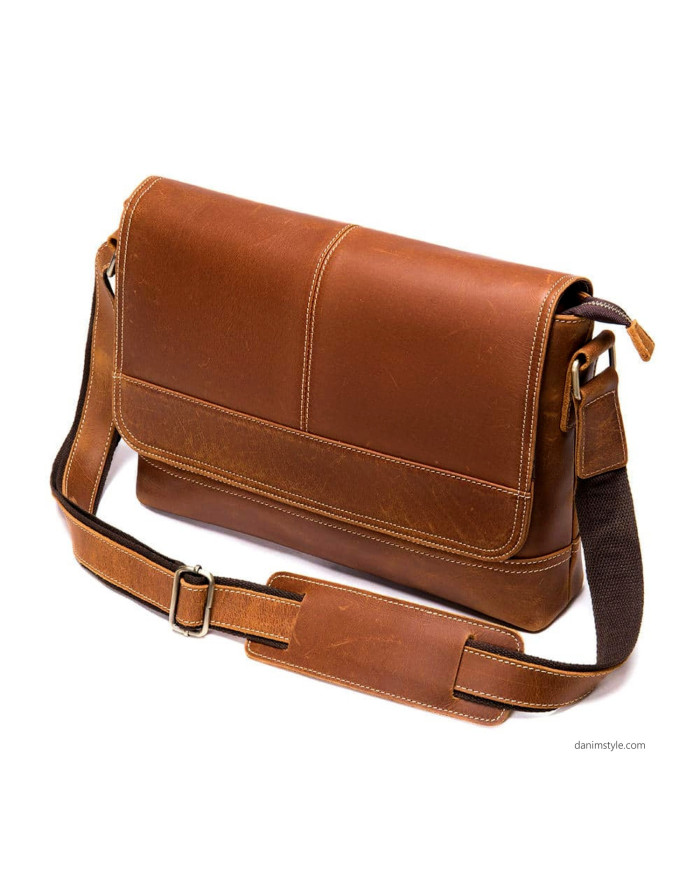 Danim Men Crossbody Leather Bag(Brown)