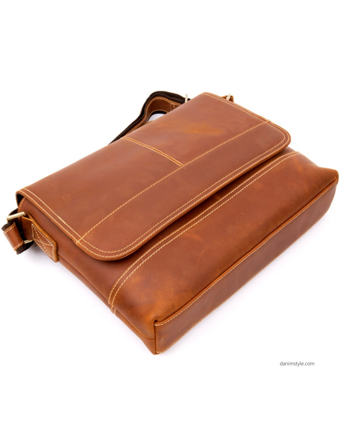 Danim Men Crossbody Leather Bag(Brown)