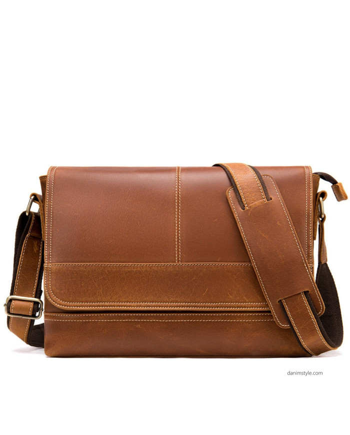 Danim Men Crossbody Leather Bag(Brown)