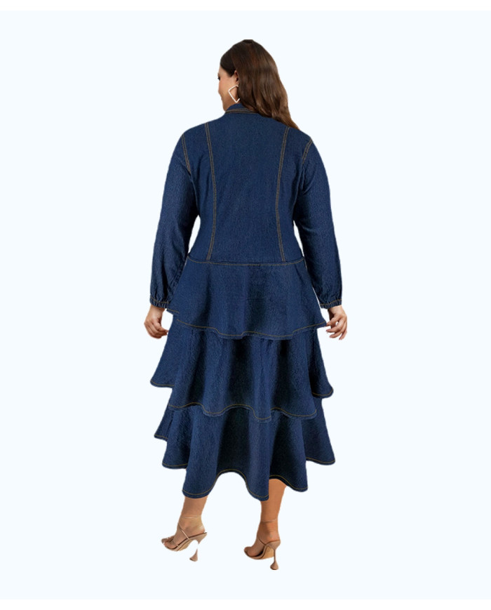Danim Mario Maxi Long Denim Dress (Indigo)