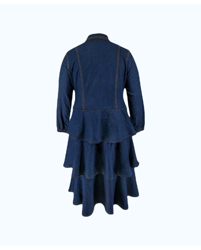 Danim Mario Maxi Long Denim Dress (Indigo)