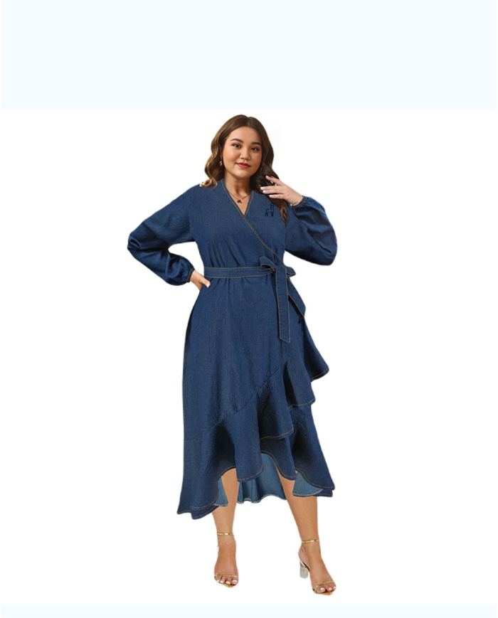 Danim Mario Maxi Long Denim Dress (Indigo)