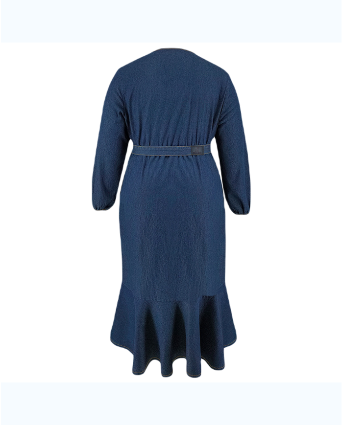 Danim Mario Maxi Long Denim Dress (Indigo)