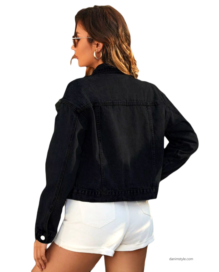 Danim Ladies Denim Jacket (Black)