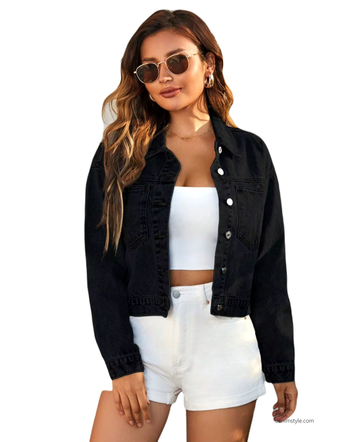 Danim Ladies Denim Jacket (Black)