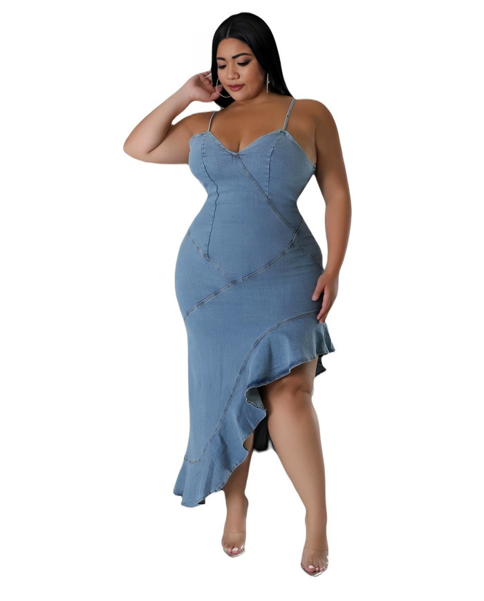 Danim Babe Denim Bodycon (Ash-Blue)