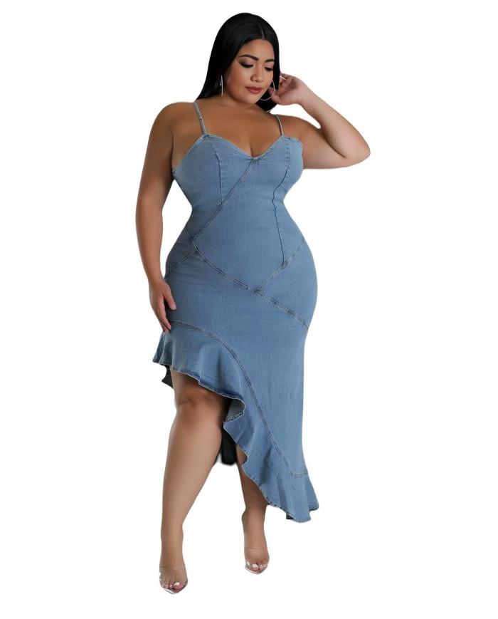 Danim Babe Denim Bodycon (Ash-Blue)