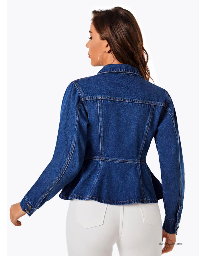 Danim Ladies Denim Top Jacket, (Navy-Blue)