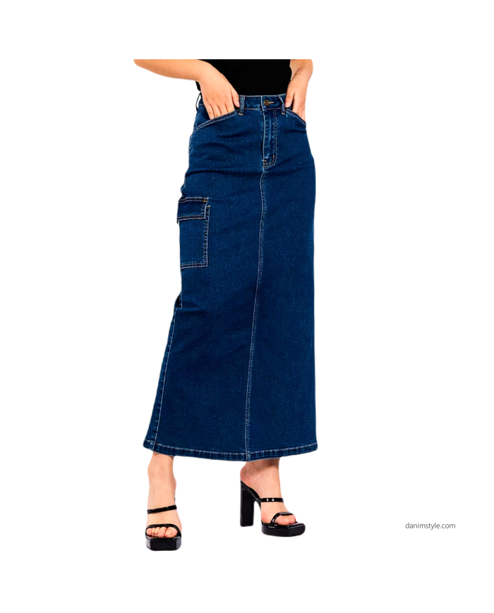 Danim Ladies Denim  Vintage Skirts, (Navy-Blue)
