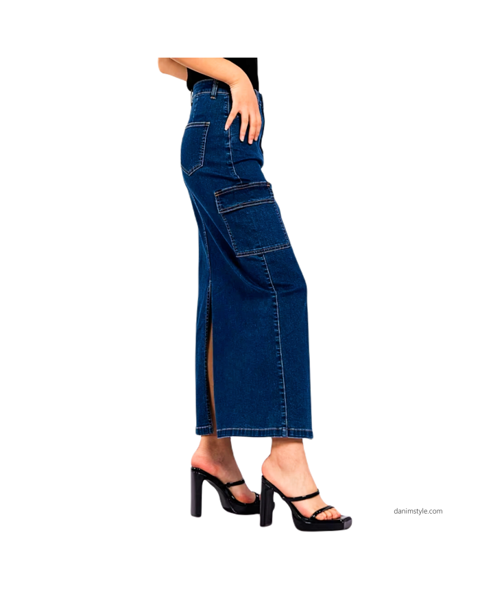 Danim Ladies Denim  Vintage Skirts, (Navy-Blue)